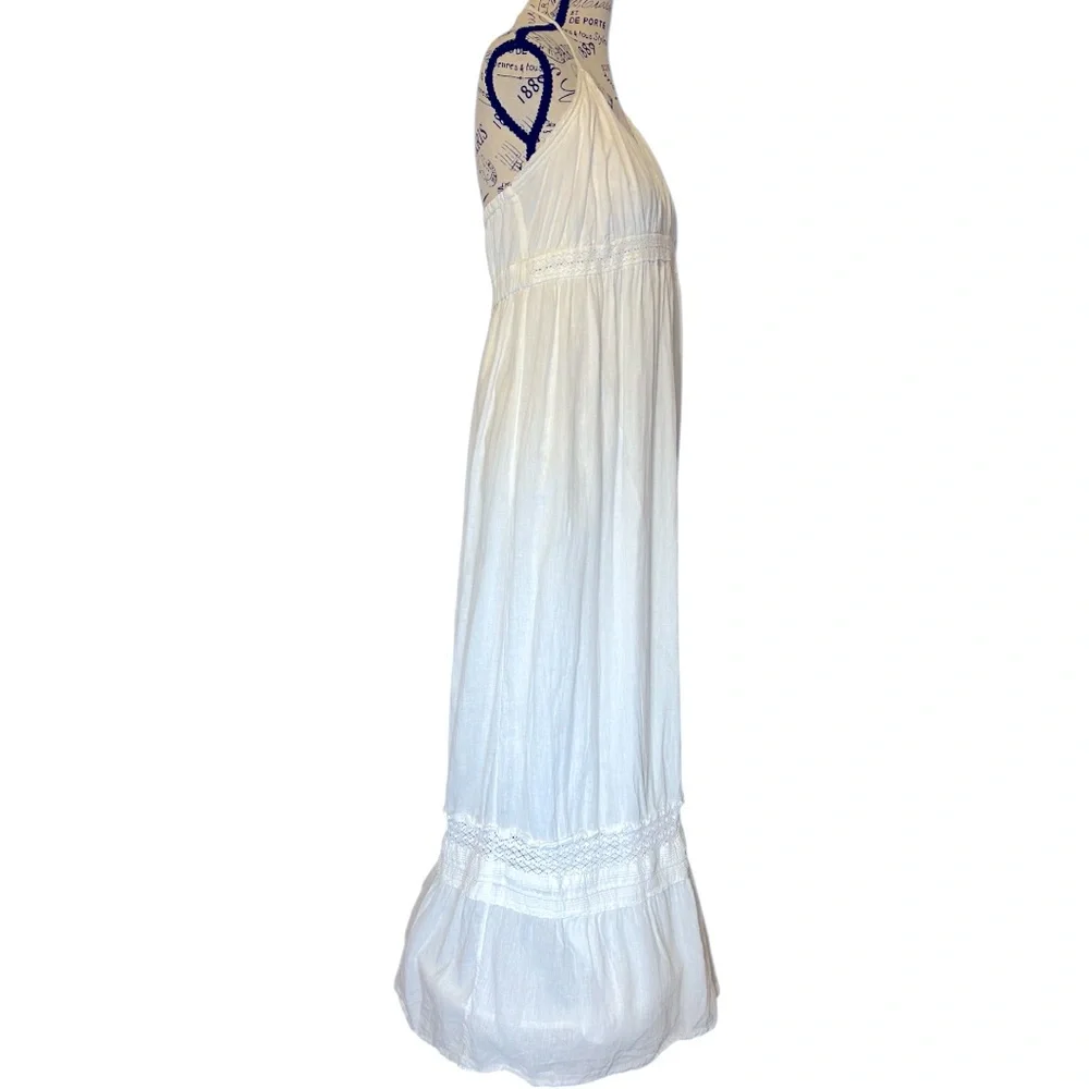 Old Navy Cotton/Linen Blend White Maxi Halter Dress, XL - Picture 2 of 6